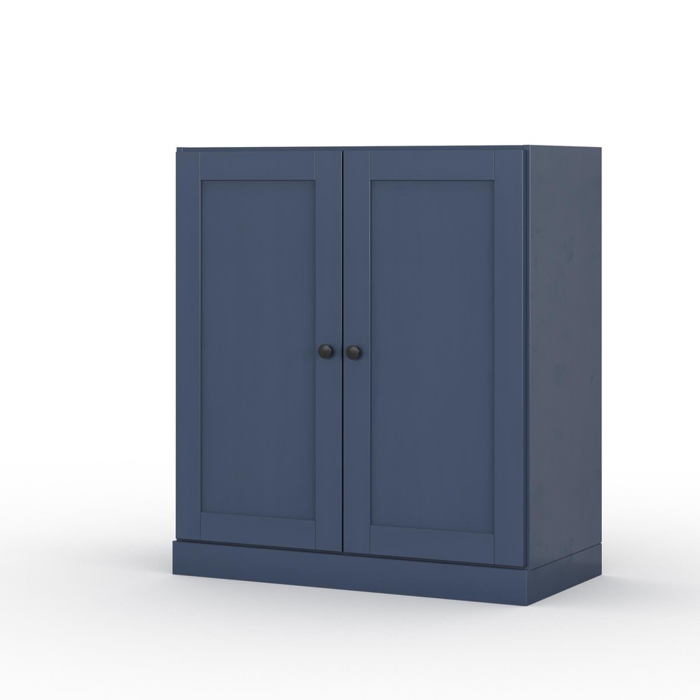 32" White Solid Wood Shaker Style Double Door Linen Cabinet