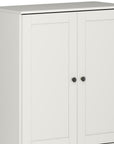 32" White Solid Wood Shaker Style Double Door Linen Cabinet