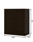32" White Solid Wood Shaker Style Double Door Linen Cabinet