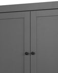 32" Gray Solid Wood Four Door Linen Cabinet
