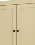 32" Yellow Solid Wood Four Door Linen Cabinet