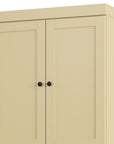 32" Yellow Solid Wood Four Door Linen Cabinet