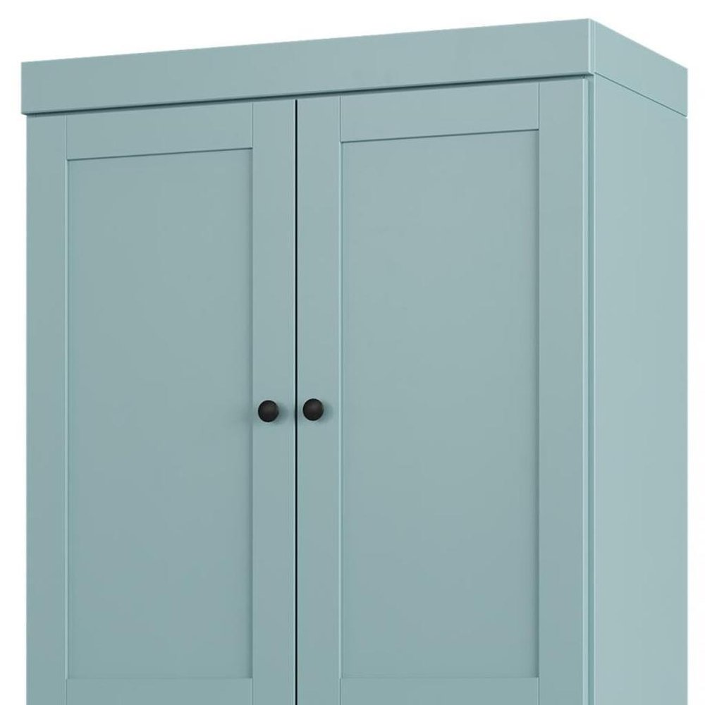 32" Aqua Solid Wood Four Door Linen Cabinet