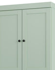 32" Sage Solid Wood Four Door Linen Cabinet