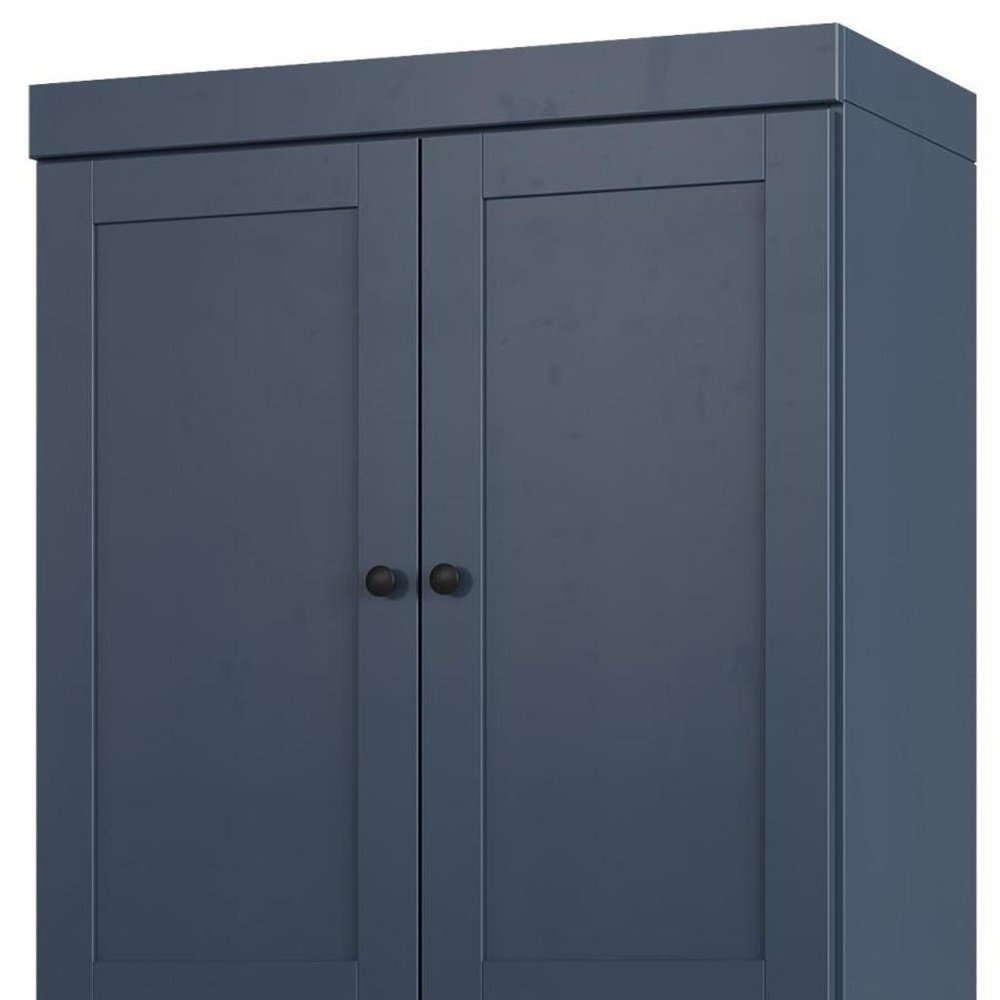 32" French Blue Solid Wood Four Door Linen Cabinet