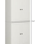 32" Off White Solid Wood Four Door Linen Cabinet
