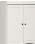32" Off White Solid Wood Four Door Linen Cabinet