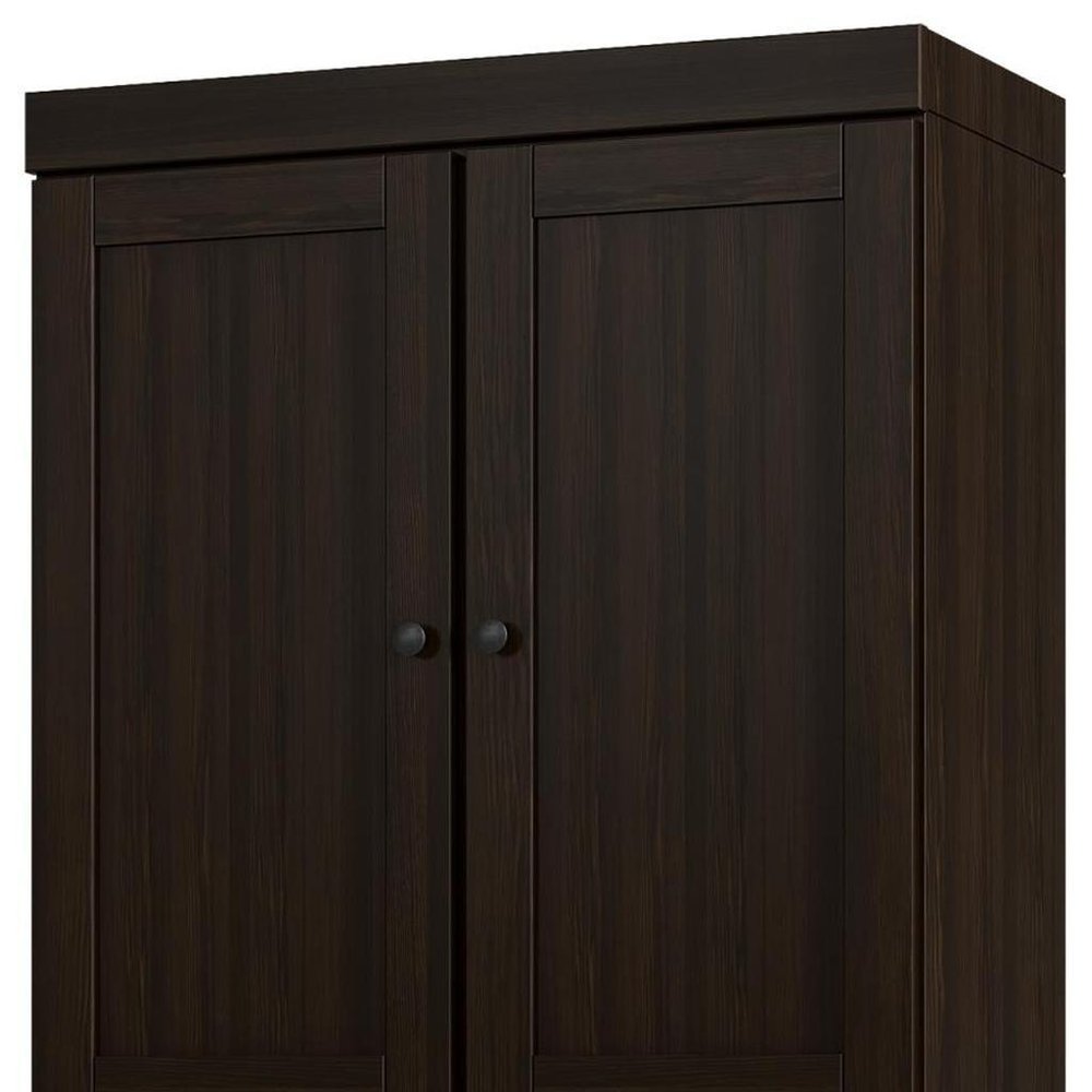 32" Espresso Solid Wood Four Door Linen Cabinet