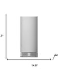 34" X 15" Silver Stainless Steel Single Compartment Can Beverage Refrigerator