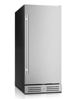 34" X 15" Silver Stainless Steel Single Compartment Can Beverage Refrigerator