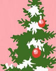 59" Green Pink And White Solid Wood Christmas Christmas Tree Porch Sign