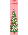 59" Green Pink And White Solid Wood Christmas Christmas Tree Porch Sign