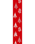 59" Red And White Solid Wood Christmas Christmas Trees Porch Sign