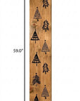 59" Black And Natural Solid Wood Christmas Christmas Trees Porch Sign