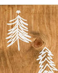 47" Tan And White Solid Wood Christmas Christmas Trees Porch Sign
