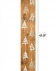 47" Tan And White Solid Wood Christmas Christmas Trees Porch Sign