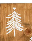 59" Natural And White Solid Wood Christmas Christmas Trees Porch Sign