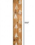 59" Natural And White Solid Wood Christmas Christmas Trees Porch Sign