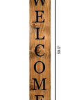 59" Black And Natural Solid Wood Welcome Porch Sign