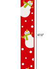 47" Red And White Solid Wood Snowman Porch Sign