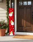 47" Red And White Solid Wood Snowman Porch Sign