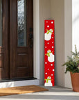 47" Red And White Solid Wood Snowman Porch Sign