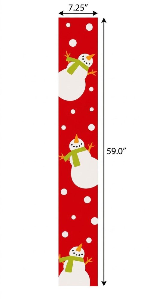 47" Red And White Solid Wood Snowman Porch Sign