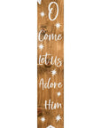 47" Natural And White Solid Wood Christmas Nativity Porch Sign