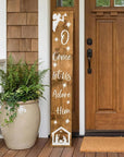 47" Natural And White Solid Wood Christmas Nativity Porch Sign