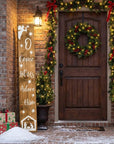 47" Natural And White Solid Wood Christmas Nativity Porch Sign