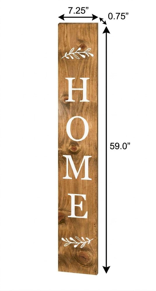 47" Natural And White Solid Wood Home Porch Sign
