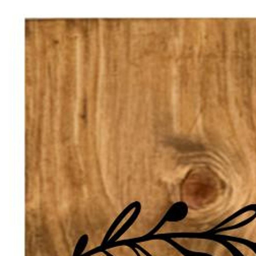 47" Black And Natural Solid Wood Home Porch Sign