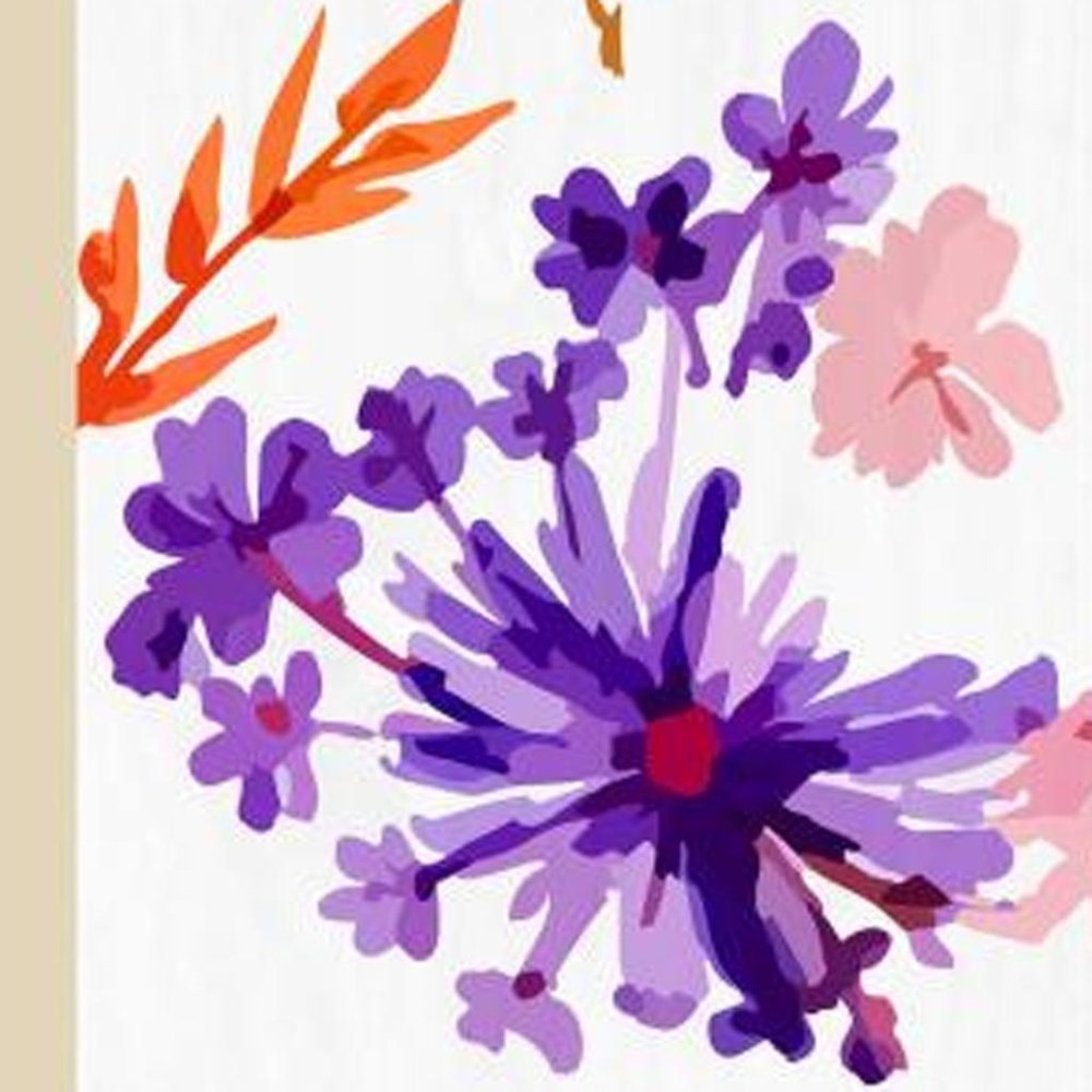 47" White Red And Purple Solid Wood Floral Bouquet Porch Sign