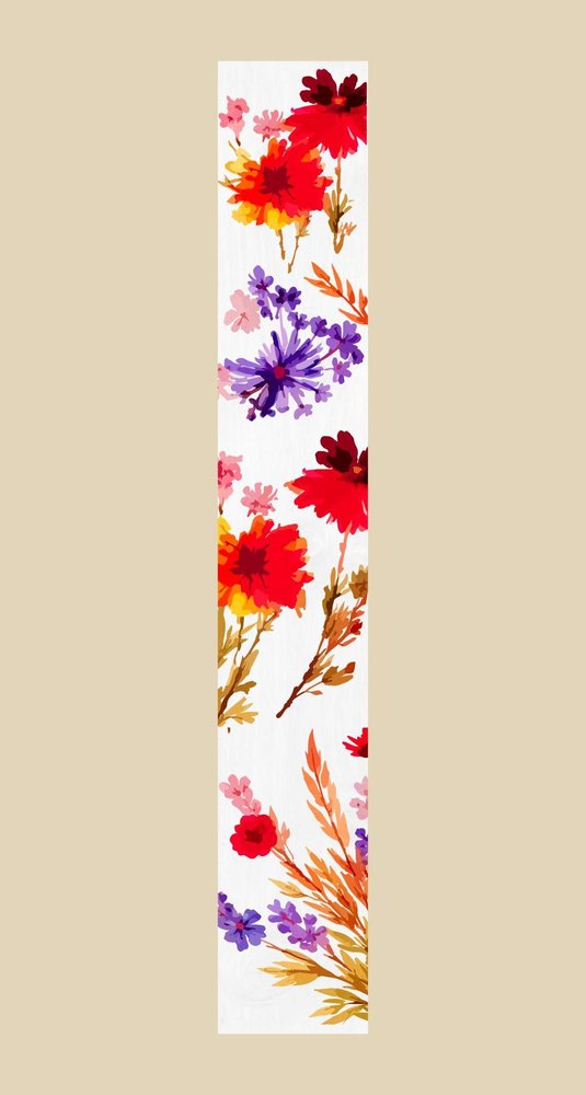 47" White Red And Purple Solid Wood Floral Bouquet Porch Sign