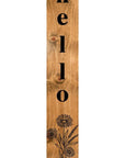 47" Black And Natural Solid Wood Wildflowers Hello Porch Sign