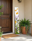47" White Green And Yellow Solid Wood Daisies Porch Sign