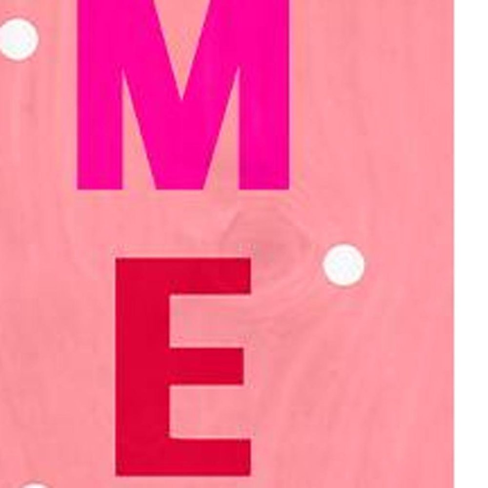 47" Pink And White Solid Wood Merry &amp; Bright Christmas Snow Scene Porch Sign