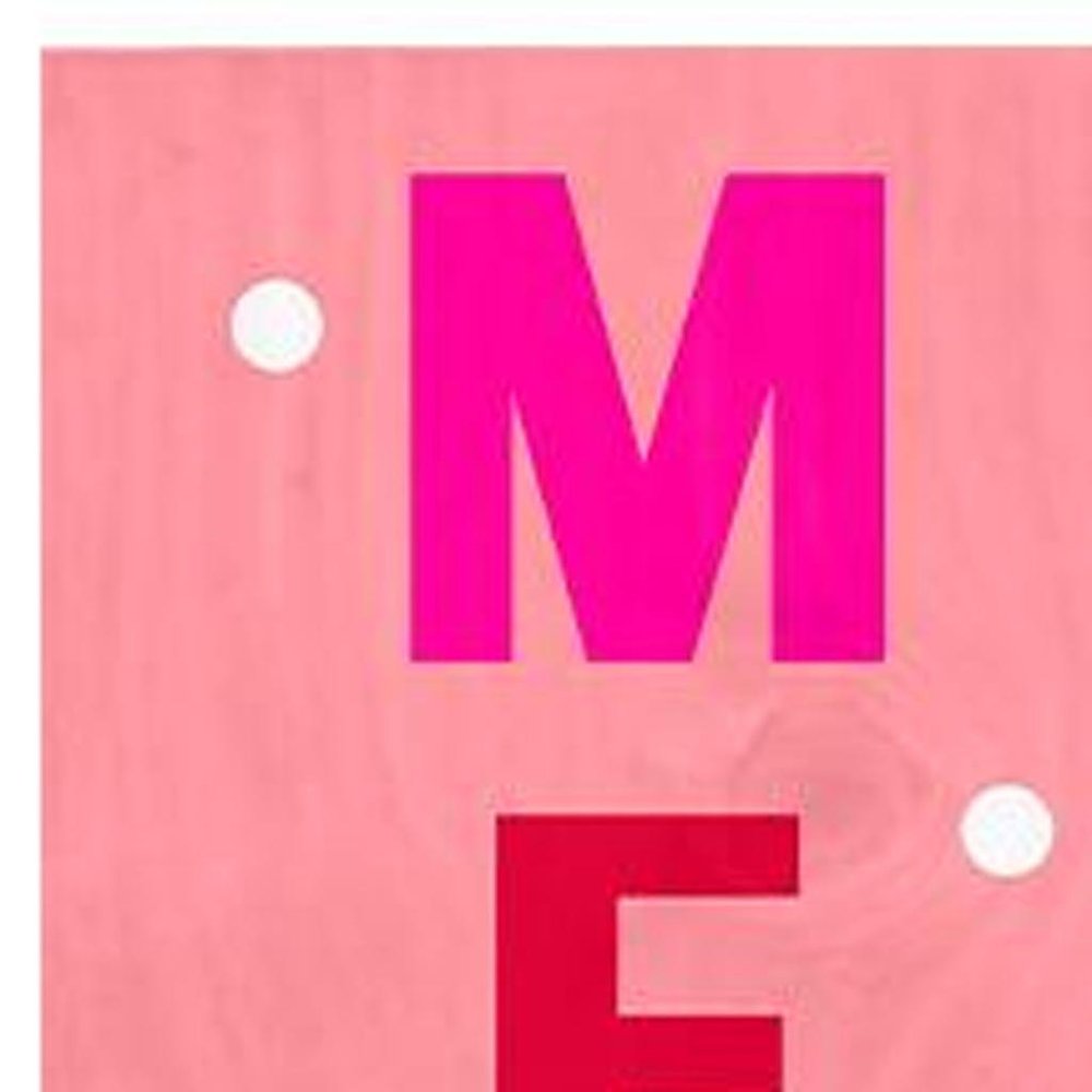 59" Pink And White Solid Wood Merry &amp; Bright Christmas Snow Scene Porch Sign