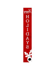 59" Red And White Solid Wood Happy Holidays Christmas Reindeer Porch Sign