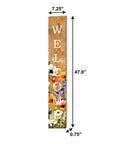 47" Green Natural And White Solid Wood Welcome Porch Sign