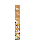 59" Green Natural And White Solid Wood Welcome Porch Sign