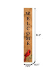 47" Black And Natural Solid Wood Welcome Porch Sign
