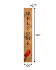 59" Black And Natural Solid Wood Welcome Porch Sign