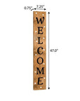 47" Black And Natural Solid Wood Welcome Porch Sign