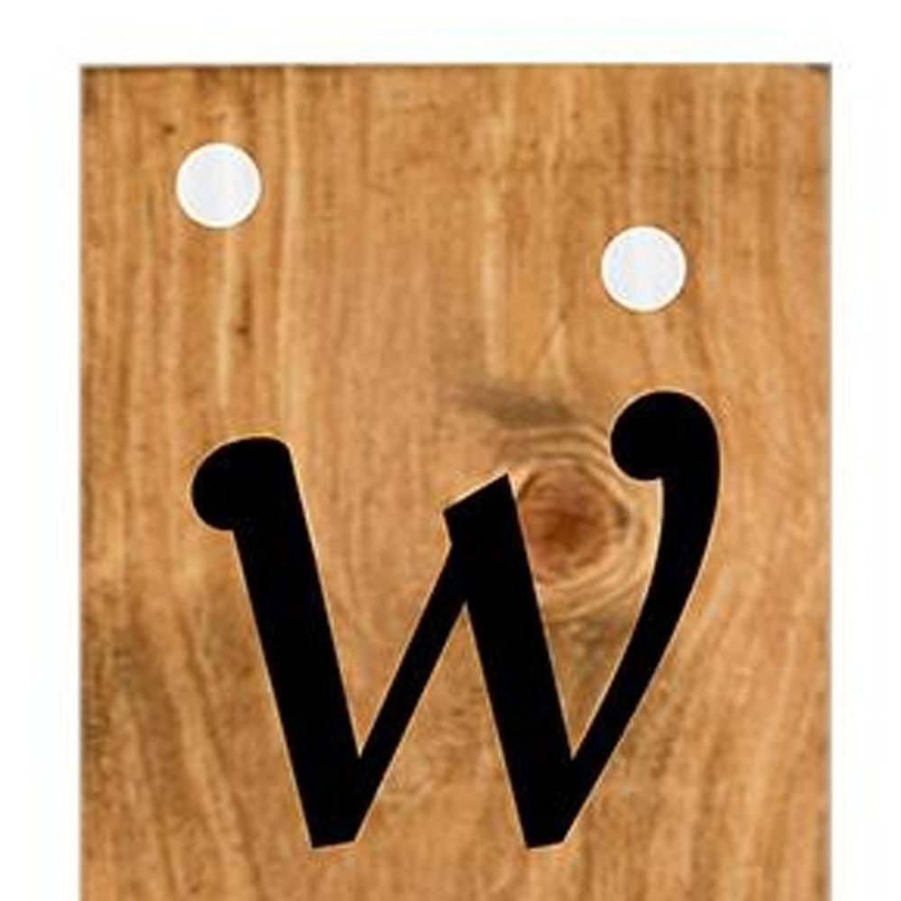 59" Black Natural And White Solid Wood Welcome Porch Sign