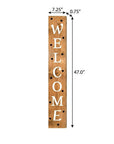 47" Black Natural And White Solid Wood Welcome Porch Sign