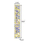 59" Black Blue Cream And Green Solid Wood Daisies Welcome Porch Sign