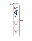 47" Red White And Blue Solid Wood Happy July 4th Porch Sign