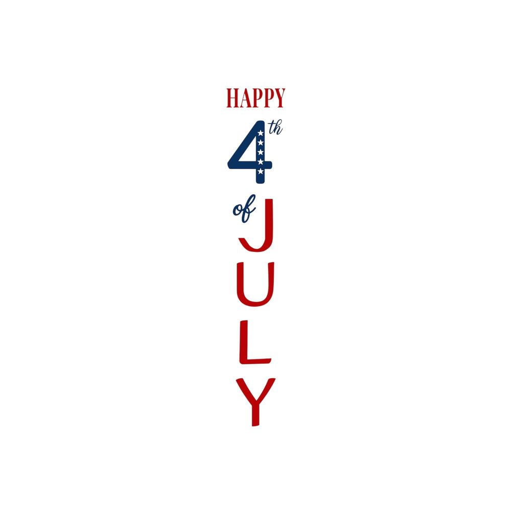 47" Red White And Blue Solid Wood Happy July 4th Porch Sign