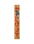 47" Natural Red White And Blue Solid Wood Happy July 4th Porch Sign